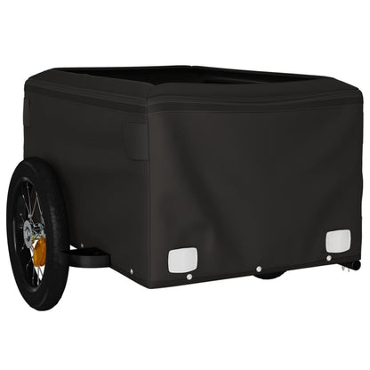 vidaXL Rimorchio da Bici Nero e Arancione 30 kg in Ferro