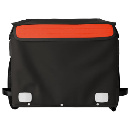 vidaXL Rimorchio da Bici Nero e Arancione 30 kg in Ferro