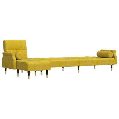 vidaXL Divano Letto a L Giallo 271x140x70 cm in Velluto