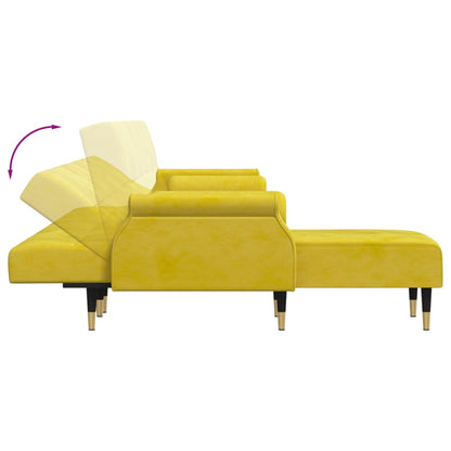 vidaXL Divano Letto a L Giallo 271x140x70 cm in Velluto
