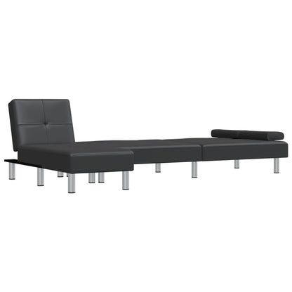 vidaXL Divano Letto a L Nero 255x140x70 cm in Similpelle
