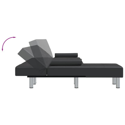 vidaXL Divano Letto a L Nero 255x140x70 cm in Similpelle