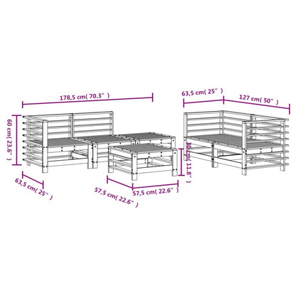 vidaXL Set Salotto da Giardino 6 pz in Legno Impregnato di Pino