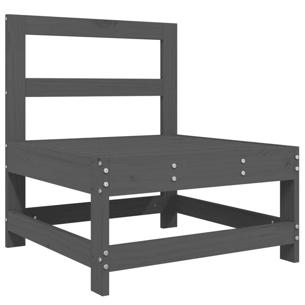 vidaXL Set Salotto da Giardino 8 pz in Legno Massello di Pino Grigio