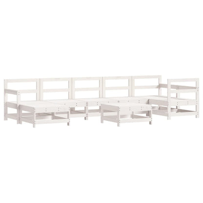 vidaXL Set Salotto da Giardino 8 pz in Legno Massello di Pino Bianco