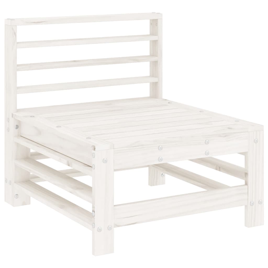 vidaXL Set Salotto da Giardino 9 pz Bianco in Legno Massello di Pino