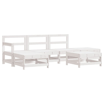 vidaXL Set Salotto da Giardino 6 pz Bianco in Legno Massello di Pino