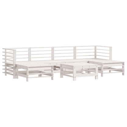 vidaXL Set Salotto da Giardino 7 pz Bianco in Legno Massello di Pino