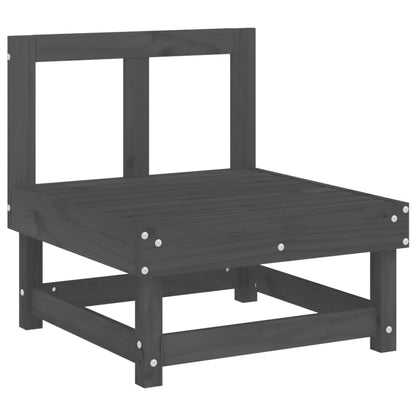 vidaXL Set Salotto da Giardino 7 pz Grigio in Legno Massello di Pino