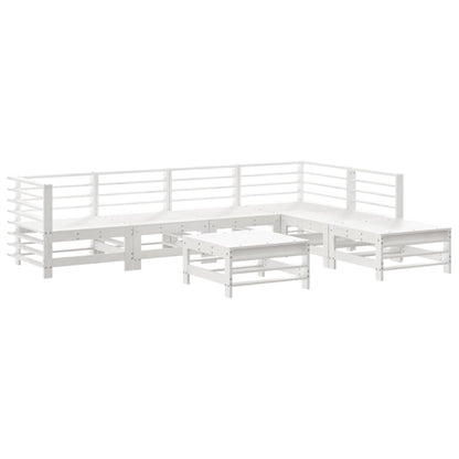 vidaXL Set Salotto da Giardino 7 pz Bianco in Legno Massello di Pino