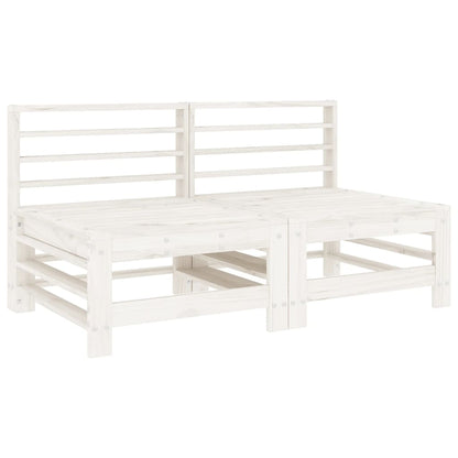 vidaXL Set Salotto da Giardino 7 pz Bianco in Legno Massello di Pino