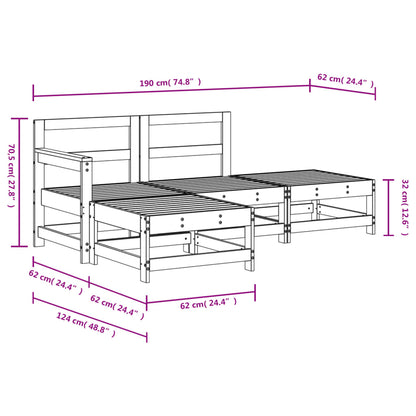 vidaXL Set Salotto da Giardino 4 pz in Legno Impregnato di Pino