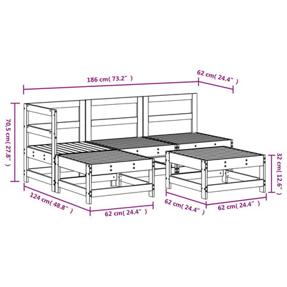 vidaXL Set Salotto da Giardino 5 pz in Legno Impregnato di Pino