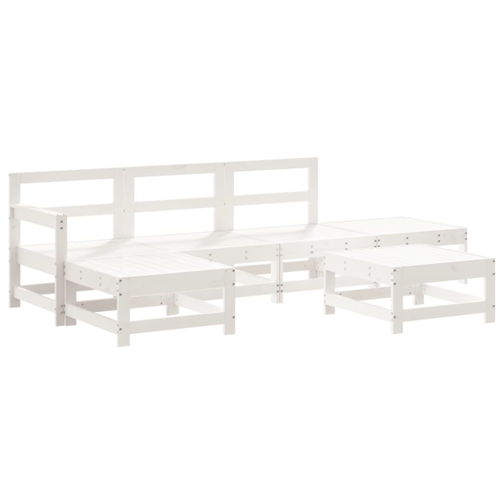 vidaXL Set Salotto da Giardino 6 pz Bianco in Legno Massello di Pino