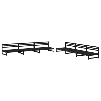 vidaXL Set Salotto da Giardino 6 pz Nero in Legno Massello di Pino