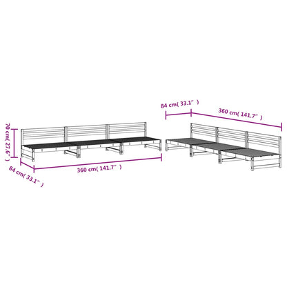 vidaXL Set Salotto da Giardino 6 pz Nero in Legno Massello di Pino
