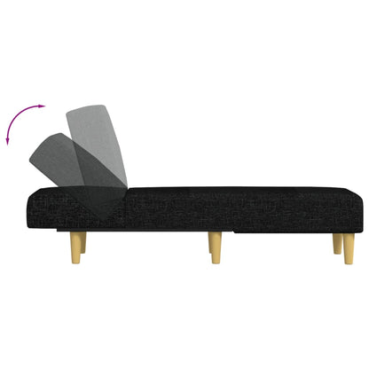 vidaXL Chaise Longue in Tessuto Nero