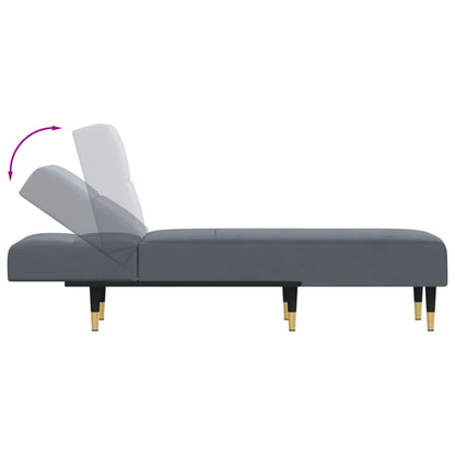 vidaXL Chaise Longue in Velluto Grigio Scuro