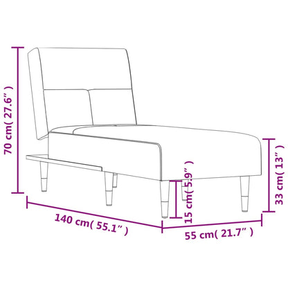 vidaXL Chaise Longue in Velluto Grigio Scuro