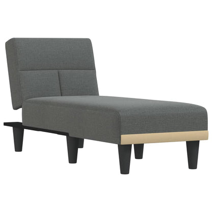 vidaXL Chaise Longue in Tessuto Grigio Scuro