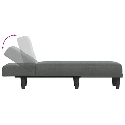 vidaXL Chaise Longue in Tessuto Grigio Scuro