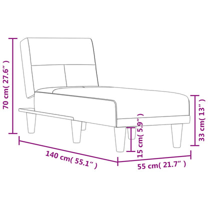vidaXL Chaise Longue in Tessuto Grigio Scuro