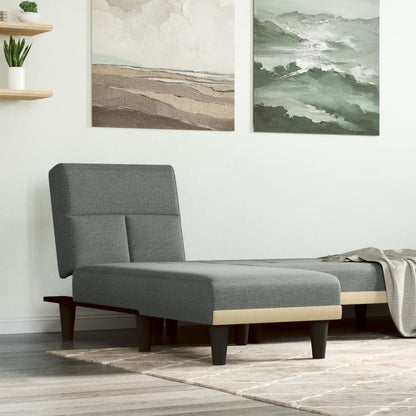 vidaXL Chaise Longue in Tessuto Grigio Scuro