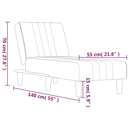 vidaXL Chaise Longue in Tessuto Nero