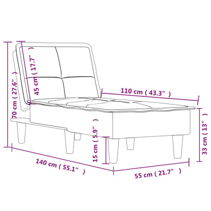 vidaXL Chaise Longue in Tessuto Grigio Chiaro