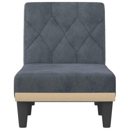 vidaXL Chaise Longue in Velluto Grigio Scuro