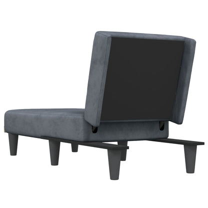 vidaXL Chaise Longue in Velluto Grigio Scuro