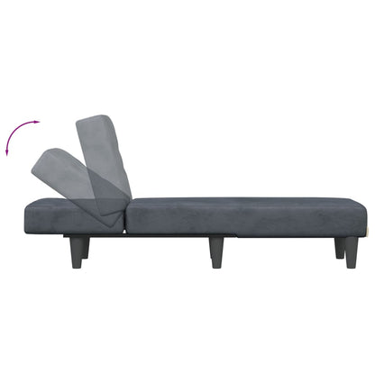 vidaXL Chaise Longue in Velluto Grigio Scuro