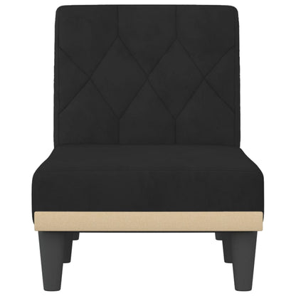 vidaXL Chaise Longue in Velluto Nero