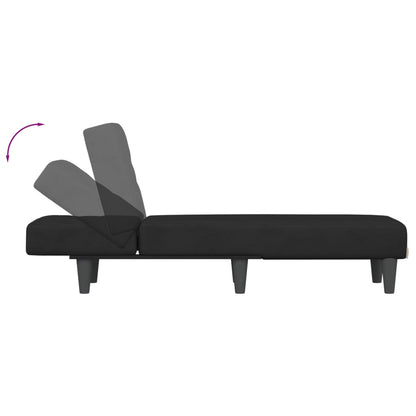 vidaXL Chaise Longue in Velluto Nero