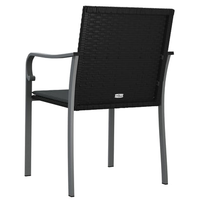 vidaXL Sedie da Giardino con Cuscini 6pz Neri 56x59x84cm in Polyrattan