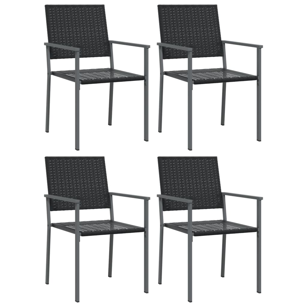 vidaXL Sedie da Giardino 4 pz Nere 54x62,5x89 cm in Polyrattan