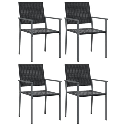 vidaXL Sedie da Giardino 4 pz Nere 54x62,5x89 cm in Polyrattan