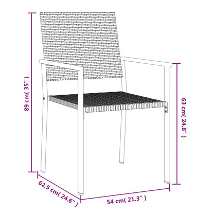 vidaXL Sedie da Giardino 4 pz Nere 54x62,5x89 cm in Polyrattan