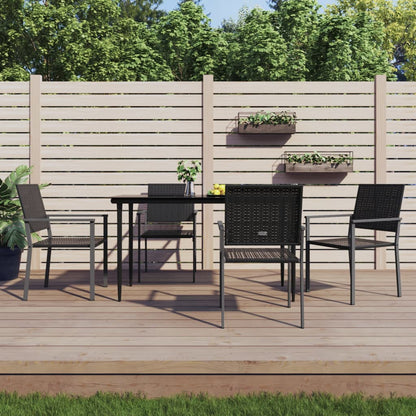 vidaXL Sedie da Giardino 4 pz Nere 54x62,5x89 cm in Polyrattan