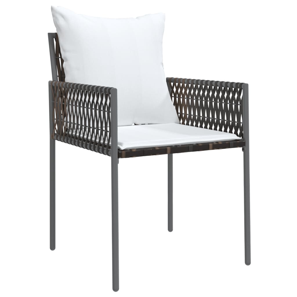 vidaXL Sedie da Giardino con Cuscini 6pz Marroni 54x61x83cm Polyrattan