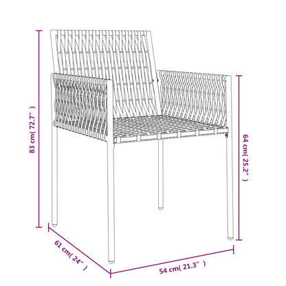 vidaXL Sedie da Giardino con Cuscini 6pz Marroni 54x61x83cm Polyrattan