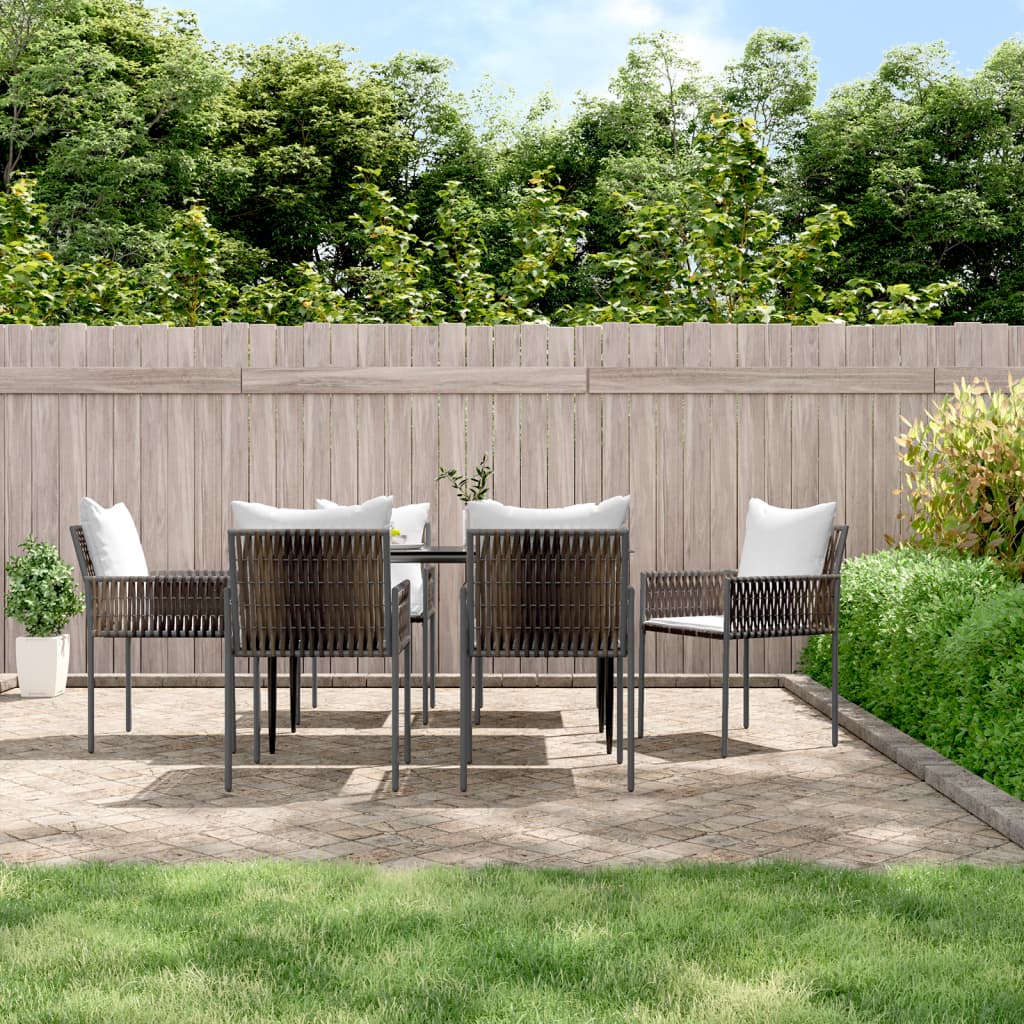 vidaXL Sedie da Giardino con Cuscini 6pz Marroni 54x61x83cm Polyrattan