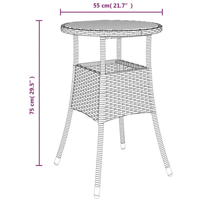 vidaXL Set Bistrò da Giardino 3 pz con Cuscini in Polyrattan Grigio