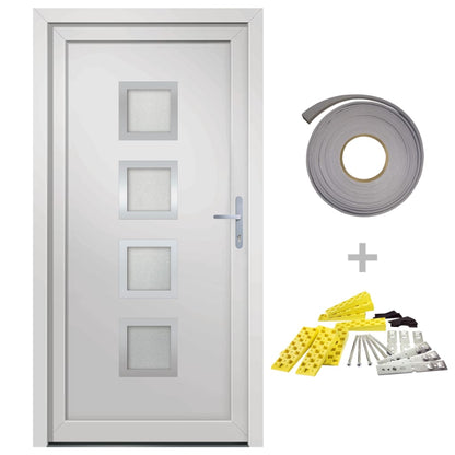 vidaXL Porta Ingresso Bianca 108x208 cm in PVC