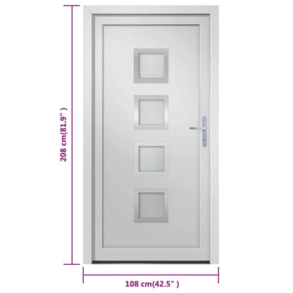 vidaXL Porta Ingresso Bianca 108x208 cm in PVC