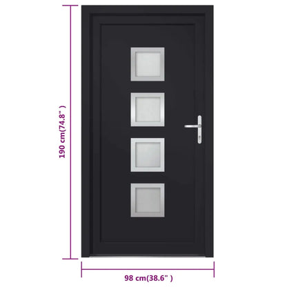 vidaXL Porta Ingresso Antracite 98x190 cm in PVC VIDAXL