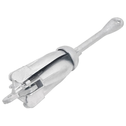 vidaXL Ancora Pieghevole con Corda Argento 4 kg Ghisa Zincata a Caldo