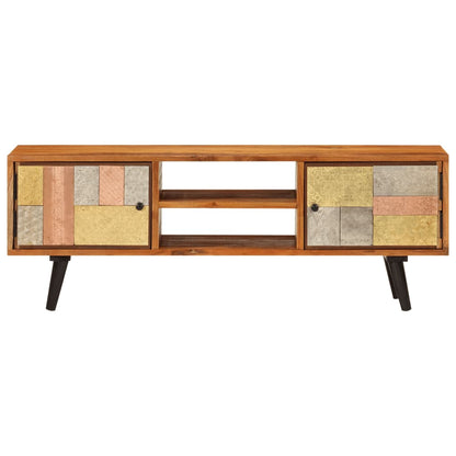 vidaXL Mobile TV con Ante 112x30x40cm Legno Massello Acacia e Metallo