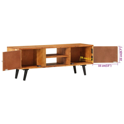 vidaXL Mobile TV con Ante 112x30x40cm Legno Massello Acacia e Metallo