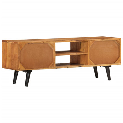 vidaXL Mobile TV con Ante 112x30x40cm Legno Massello Acacia e Metallo